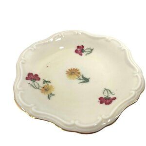 Alka Kunst Kronach Bavaria Dish Vintage Flowers Gold Trim 4" Trinket Candy